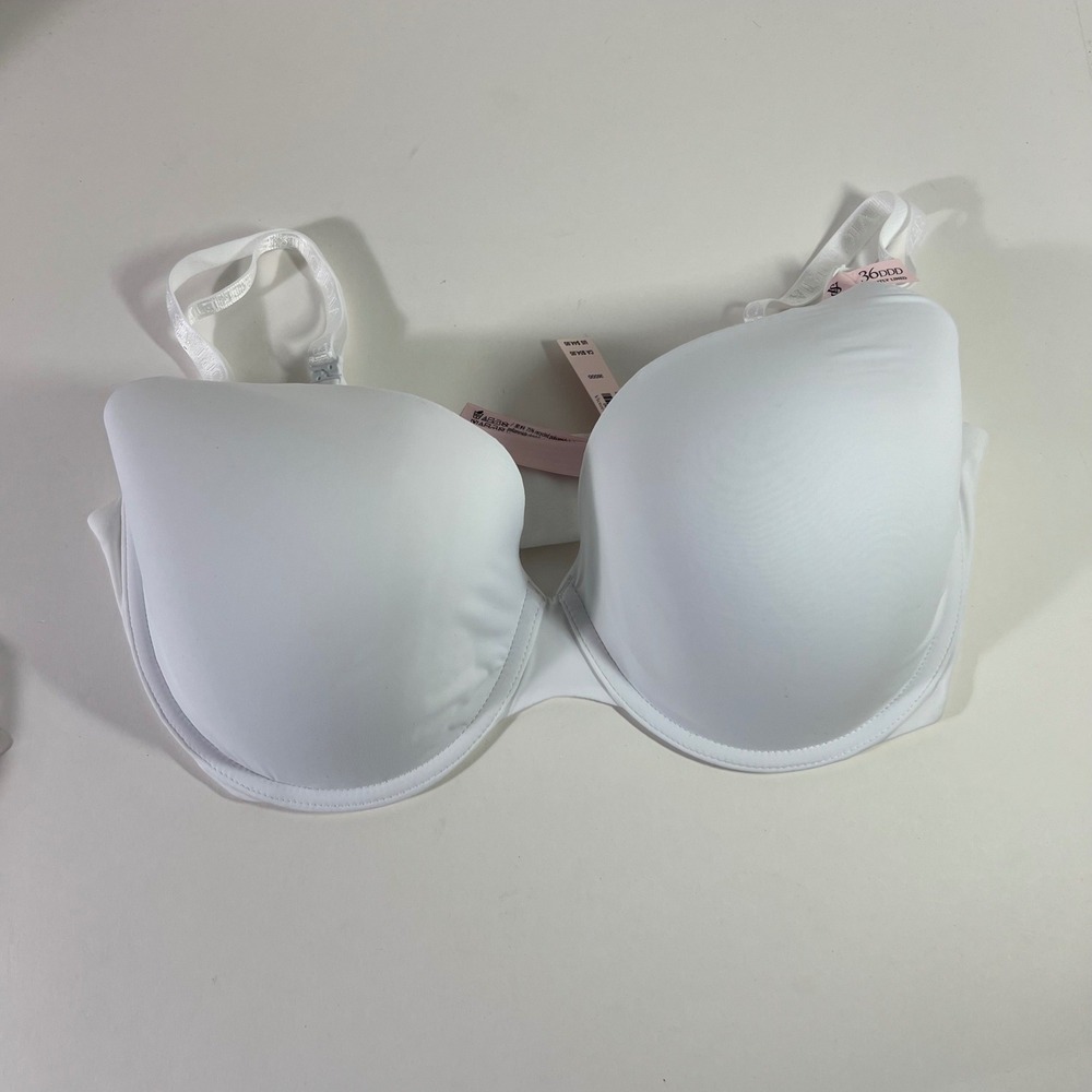 Victoria's Secret Tee SHirt Micro Demi Bra DTM Lo White NWT 36DDD